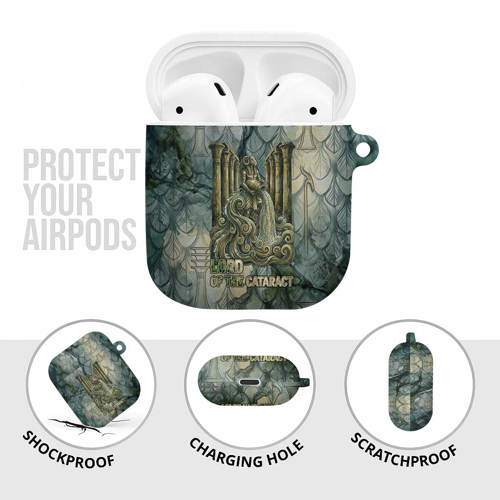 Khnum Ancient Egyptian AirPods Case with Smoky Leaf, Ram Head Emblem, and Guardian of the Cataract - Wonder Print Shop