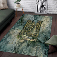 Khnum Ancient Egyptian Area Rug with Smoky Leaf, Ram Head Emblem, and Guardian of the Cataract - Wonder Print Shop