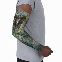 Khnum Ancient Egyptian Arm Sleeves with Smoky Leaf, Ram Head Emblem, and Guardian of the Cataract - Wonder Print Shop