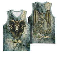 Khnum Ancient Egyptian Basketball Jersey with Smoky Leaf, Ram Head Emblem, and Guardian of the Cataract - Wonder Print Shop