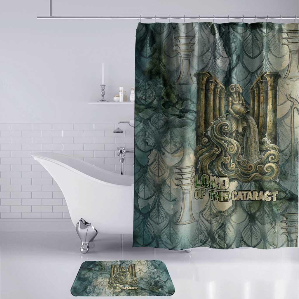Khnum Ancient Egyptian Bathroom Set with Smoky Leaf, Ram Head Emblem, and Guardian of the Cataract - Wonder Print Shop