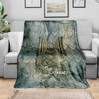 Khnum Ancient Egyptian Blanket with Smoky Leaf, Ram Head Emblem, and Guardian of the Cataract - Wonder Print Shop