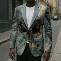 Khnum Ancient Egyptian Blazer with Smoky Leaf, Ram Head Emblem, and Guardian of the Cataract - Wonder Print Shop