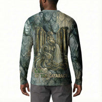 Khnum Ancient Egyptian Button Sweatshirt with Smoky Leaf, Ram Head Emblem, and Guardian of the Cataract