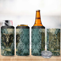 Khnum Ancient Egyptian 4 in 1 Can Cooler Tumbler with Smoky Leaf, Ram Head Emblem, and Guardian of the Cataract - Wonder Print Shop