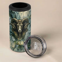 Khnum Ancient Egyptian 4 in 1 Can Cooler Tumbler with Smoky Leaf, Ram Head Emblem, and Guardian of the Cataract - Wonder Print Shop