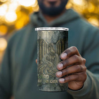 Khnum Ancient Egyptian 4 in 1 Can Cooler Tumbler with Smoky Leaf, Ram Head Emblem, and Guardian of the Cataract - Wonder Print Shop