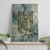 Khnum Ancient Egyptian Canvas Wall Art with Smoky Leaf, Ram Head Emblem, and Guardian of the Cataract - Wonder Print Shop