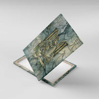 Khnum Ancient Egyptian Canvas Wall Art with Smoky Leaf, Ram Head Emblem, and Guardian of the Cataract - Wonder Print Shop