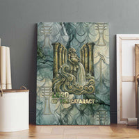 Khnum Ancient Egyptian Canvas Wall Art with Smoky Leaf, Ram Head Emblem, and Guardian of the Cataract - Wonder Print Shop