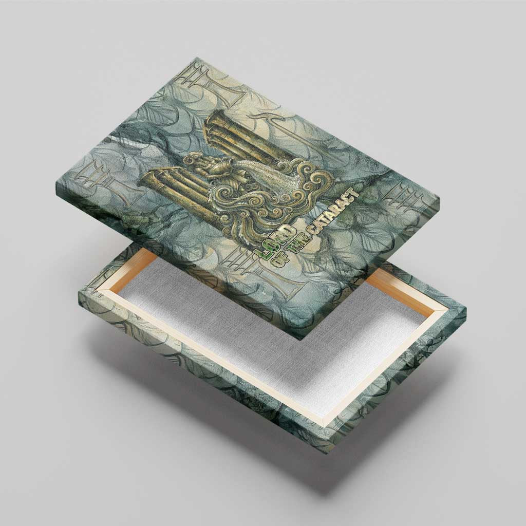 Khnum Ancient Egyptian Canvas Wall Art with Smoky Leaf, Ram Head Emblem, and Guardian of the Cataract - Wonder Print Shop