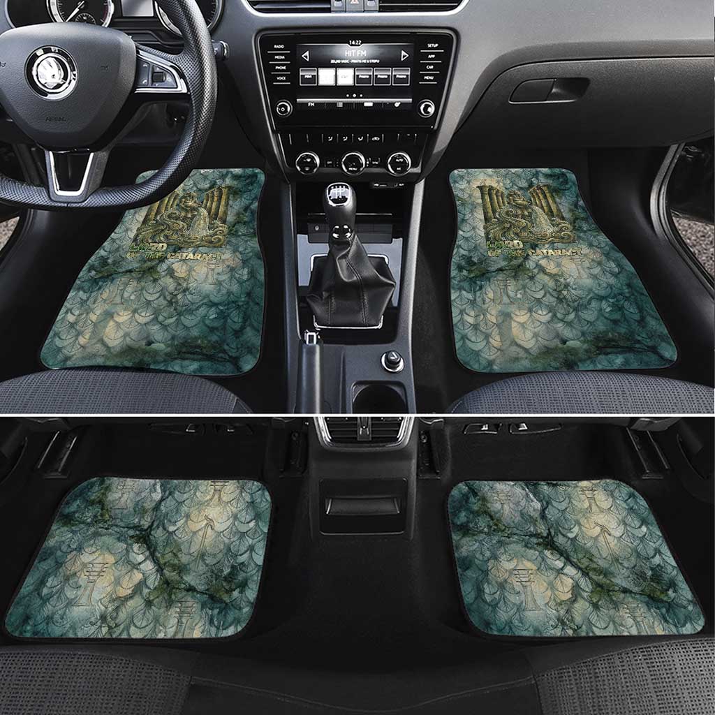 Khnum Ancient Egyptian Car Mats with Smoky Leaf, Ram Head Emblem, and Guardian of the Cataract - Wonder Print Shop