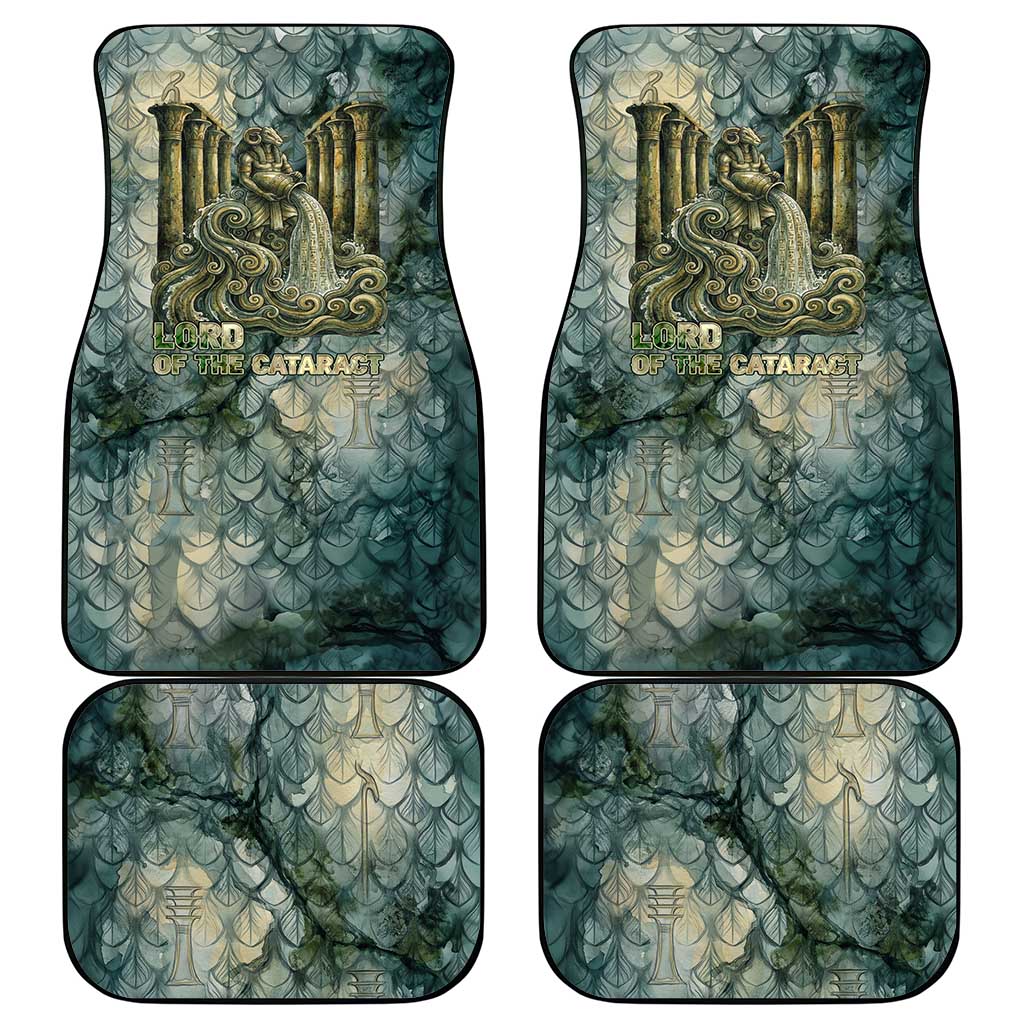 Khnum Ancient Egyptian Car Mats with Smoky Leaf, Ram Head Emblem, and Guardian of the Cataract - Wonder Print Shop