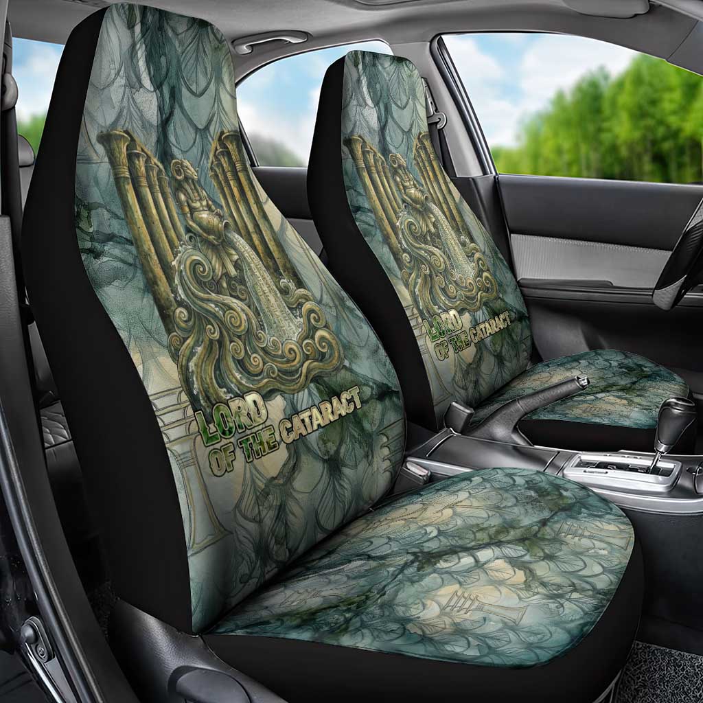 Khnum Ancient Egyptian Car Seat Cover with Smoky Leaf, Ram Head Emblem, and Guardian of the Cataract - Wonder Print Shop
