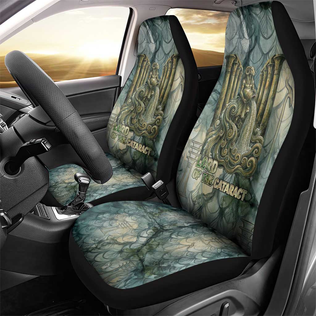 Khnum Ancient Egyptian Car Seat Cover with Smoky Leaf, Ram Head Emblem, and Guardian of the Cataract - Wonder Print Shop