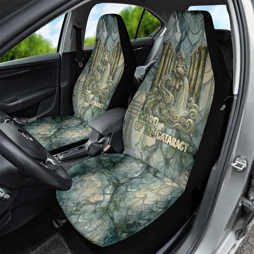 Khnum Ancient Egyptian Car Seat Cover with Smoky Leaf, Ram Head Emblem, and Guardian of the Cataract - Wonder Print Shop