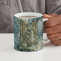Khnum Ancient Egyptian Ceramic Mug with Smoky Leaf, Ram Head Emblem, and Guardian of the Cataract - Wonder Print Shop
