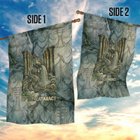 Khnum Ancient Egyptian Garden Flag with Smoky Leaf, Ram Head Emblem, and Guardian of the Cataract - Wonder Print Shop