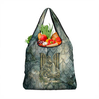 Khnum Ancient Egyptian Grocery Bag with Smoky Leaf, Ram Head Emblem, and Guardian of the Cataract - Wonder Print Shop