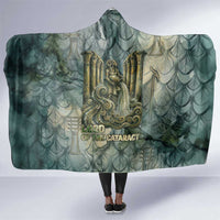 Khnum Ancient Egyptian Hooded Blanket with Smoky Leaf, Ram Head Emblem, and Guardian of the Cataract - Wonder Print Shop