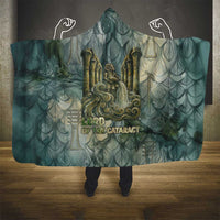 Khnum Ancient Egyptian Hooded Blanket with Smoky Leaf, Ram Head Emblem, and Guardian of the Cataract - Wonder Print Shop