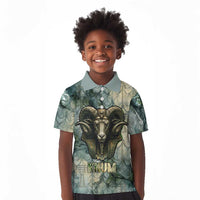 Khnum Ancient Egyptian Kid Polo Shirt with Smoky Leaf, Ram Head Emblem, and Guardian of the Cataract - Wonder Print Shop