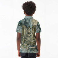 Khnum Ancient Egyptian Kid Polo Shirt with Smoky Leaf, Ram Head Emblem, and Guardian of the Cataract - Wonder Print Shop