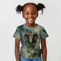 Khnum Ancient Egyptian Kid T shirt with Smoky Leaf, Ram Head Emblem, and Guardian of the Cataract - Wonder Print Shop