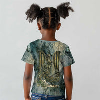Khnum Ancient Egyptian Kid T shirt with Smoky Leaf, Ram Head Emblem, and Guardian of the Cataract - Wonder Print Shop