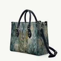 Khnum Ancient Egyptian Leather Bag with Smoky Leaf, Ram Head Emblem, and Guardian of the Cataract - Wonder Print Shop