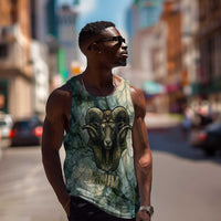 Khnum Ancient Egyptian Men Tank Top with Smoky Leaf, Ram Head Emblem, and Guardian of the Cataract - Wonder Print Shop