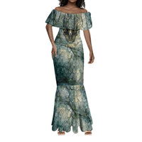 Khnum Ancient Egyptian Mermaid Dress with Smoky Leaf, Ram Head Emblem, and Guardian of the Cataract - Wonder Print Shop