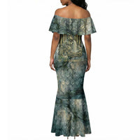 Khnum Ancient Egyptian Mermaid Dress with Smoky Leaf, Ram Head Emblem, and Guardian of the Cataract - Wonder Print Shop