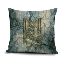 Khnum Ancient Egyptian Pillow Cover with Smoky Leaf, Ram Head Emblem, and Guardian of the Cataract - Wonder Print Shop