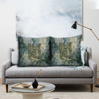 Khnum Ancient Egyptian Pillow Cover with Smoky Leaf, Ram Head Emblem, and Guardian of the Cataract - Wonder Print Shop