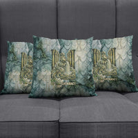 Khnum Ancient Egyptian Pillow Cover with Smoky Leaf, Ram Head Emblem, and Guardian of the Cataract - Wonder Print Shop