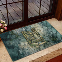 Khnum Ancient Egyptian Rubber Doormat with Smoky Leaf, Ram Head Emblem, and Guardian of the Cataract - Wonder Print Shop