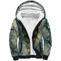 Khnum Ancient Egyptian Sherpa Hoodie with Smoky Leaf, Ram Head Emblem, and Guardian of the Cataract - Wonder Print Shop