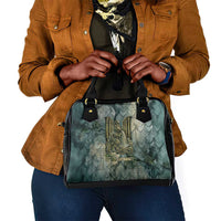 Khnum Ancient Egyptian Shoulder Handbag with Smoky Leaf, Ram Head Emblem, and Guardian of the Cataract - Wonder Print Shop