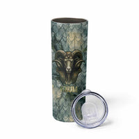 Khnum Ancient Egyptian Skinny Tumbler with Smoky Leaf, Ram Head Emblem, and Guardian of the Cataract - Wonder Print Shop