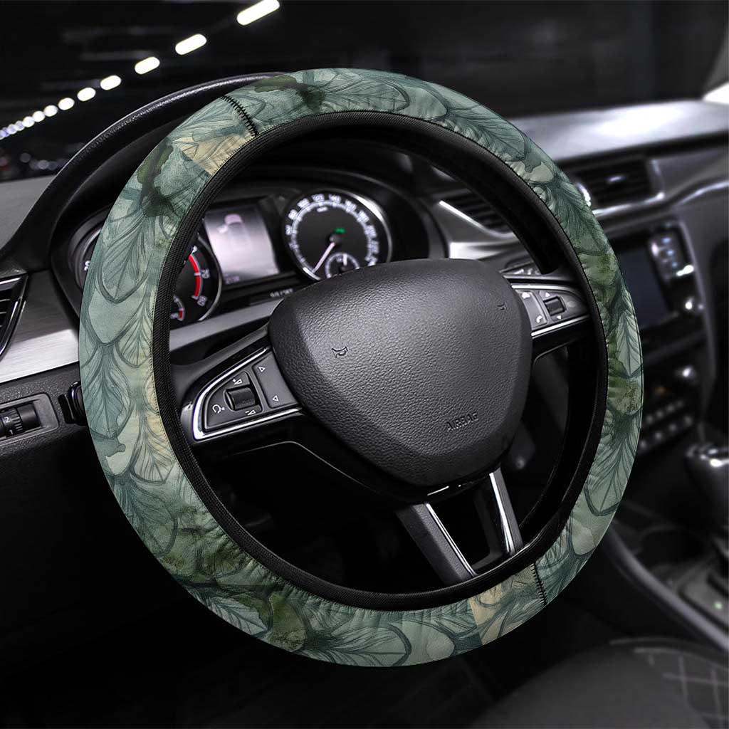 Khnum Ancient Egyptian Steering Wheel Cover with Smoky Leaf, Ram Head Emblem, and Guardian of the Cataract - Wonder Print Shop