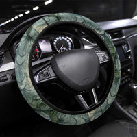 Khnum Ancient Egyptian Steering Wheel Cover with Smoky Leaf, Ram Head Emblem, and Guardian of the Cataract - Wonder Print Shop