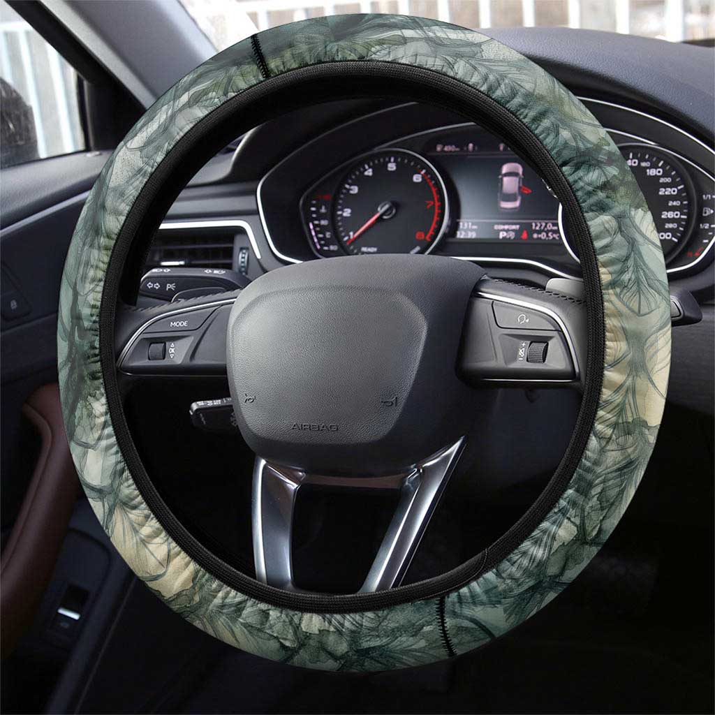 Khnum Ancient Egyptian Steering Wheel Cover with Smoky Leaf, Ram Head Emblem, and Guardian of the Cataract - Wonder Print Shop