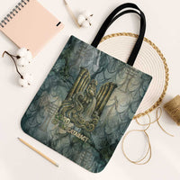 Khnum Ancient Egyptian Tote Bag with Smoky Leaf, Ram Head Emblem, and Guardian of the Cataract - Wonder Print Shop
