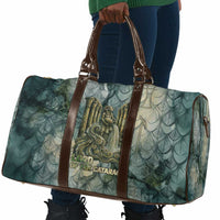 Khnum Ancient Egyptian Travel Bag with Smoky Leaf, Ram Head Emblem, and Guardian of the Cataract - Wonder Print Shop