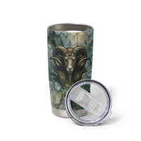 Khnum Ancient Egyptian Tumbler Cup with Smoky Leaf, Ram Head Emblem, and Guardian of the Cataract - Wonder Print Shop