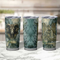 Khnum Ancient Egyptian Tumbler Cup with Smoky Leaf, Ram Head Emblem, and Guardian of the Cataract - Wonder Print Shop