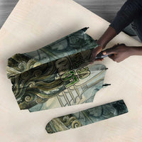 Khnum Ancient Egyptian Umbrella with Smoky Leaf, Ram Head Emblem, and Guardian of the Cataract - Wonder Print Shop