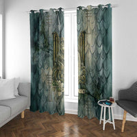 Khnum Ancient Egyptian Window Curtain with Smoky Leaf, Ram Head Emblem, and Guardian of the Cataract - Wonder Print Shop