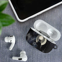 Khonsu AirPods Case Ancient Egyptian Dark Feather Pattern, Moonlit Raven Symbol, and Eye Lotus - Wonder Print Shop
